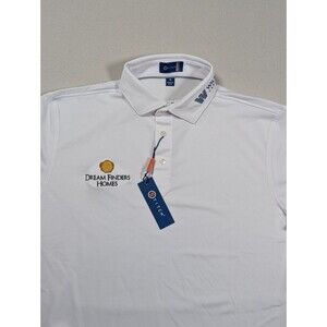 Stitch Golf Pique Polo Shirt Dream Finders PGA Tour Issue Men's Medium White